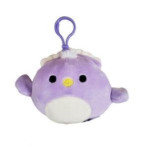 Elina the Purple Peacock Clip 3.5" Squishmallow Plush 2021 NWT